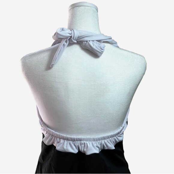 Cocoship Black White Striped One-Piece Swimsuit 16 NWT w/ Built-In Shorts - Picture 3 of 8